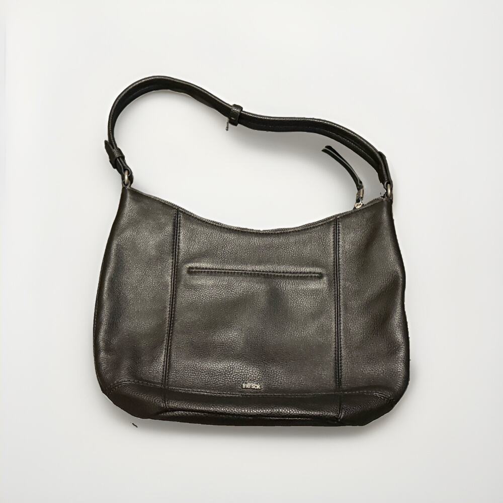 Leather Hobo Bag The Sak Sequoia Shoulder Bag Black EUC
